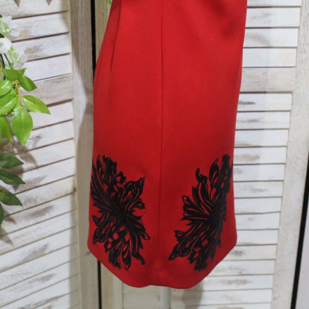 Calvin Klein sleeveless sheath dress with flowers velvet applique flowers (174) - Picture 6 of 16